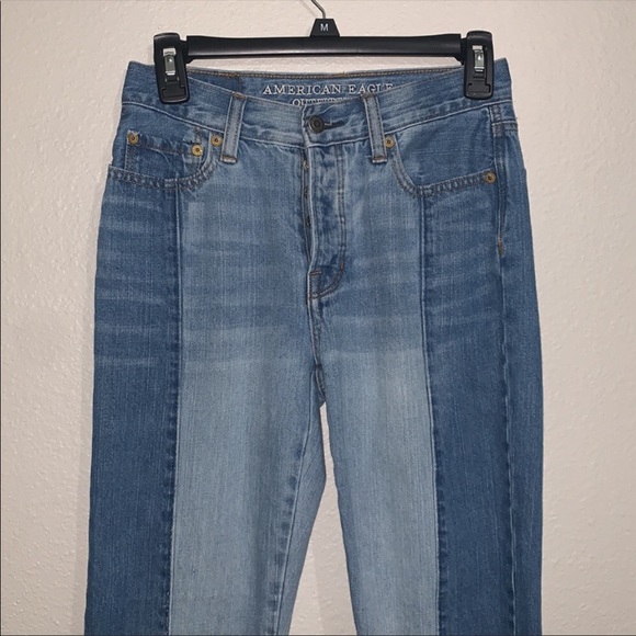 AMERICAN EAGLE Vintage High Rise Jeans Two Tone - Picture 4 of 6